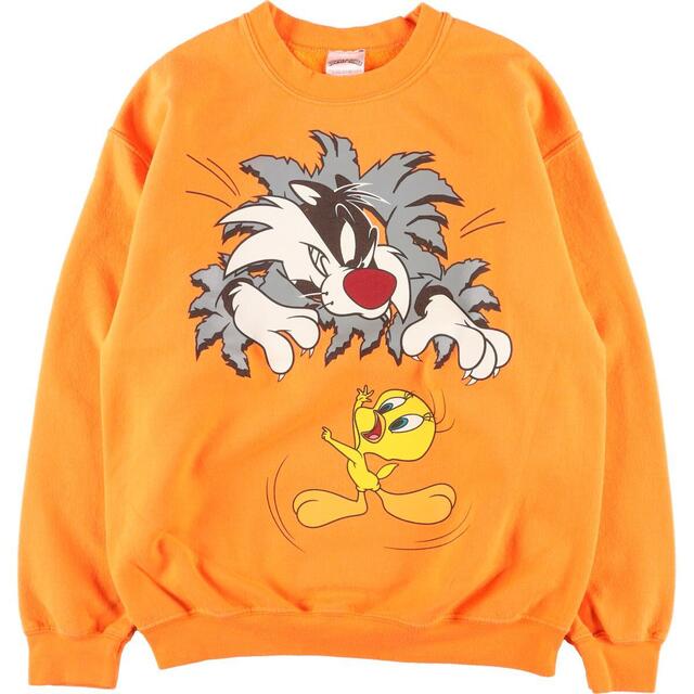 ルーニーテューンズ LOONEY TUNES シルベスターキャット&トゥイーティー キャラクタースウェットシャツ トレーナー レディースL /eaa312961