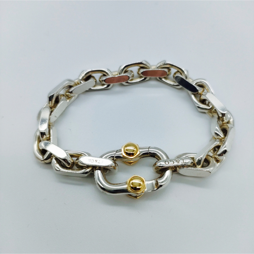 ティファニー メイカーズ ワイド チェーン ブレスレット シルバー 18K