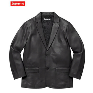 シュプリーム(Supreme)のsupreme leather blazer ブラック(テーラードジャケット)