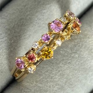 スタージュエリー(STAR JEWELRY)の【20-1】【スタージュエリー】ダイヤ　カラーサファイア リング D0.05ct(リング(指輪))