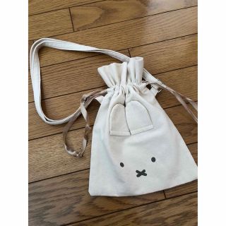 ミッフィー(miffy)のmiffy 巾着バック白(ポシェット)