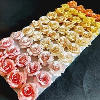 ペーパークイリング　デコレーション花　バラ　10色　50個　簡単取り付け(カード/レター/ラッピング)
