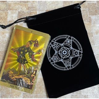 防水 タロットカード ゴールド プラスチック製 tarot card 新品(トランプ/UNO)