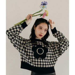 マリークワント(MARY QUANT)の【‎最終価格】MARY QUANT マリークヮント デイジージャガードニット(ニット/セーター)