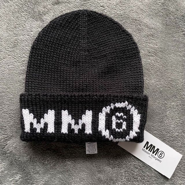 タグ付き MM6 MAISON MARGIELA ニット帽 ビーニー 黒 Ⅲ-