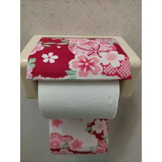 桜×手毬古典和柄 トイレットペーパーホルダーカバー(トイレ収納)