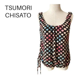 ツモリチサト(TSUMORI CHISATO)のツモリチサト　ドット柄　リボン　タンクトップ　ベスト　マルチカラー　M(チュニック)