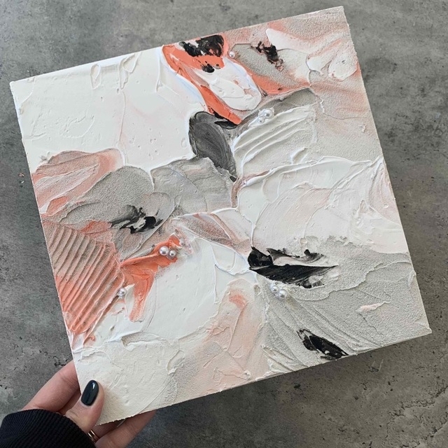 モダンアート 24×24㎝ 現代アート テクスチャーアート アートパネル