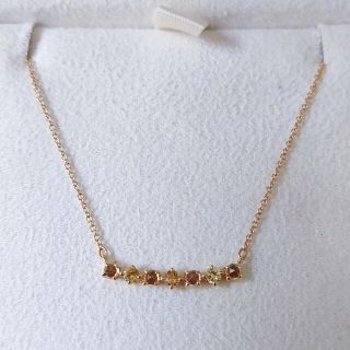 スタージュエリー(STAR JEWELRY)のスタージュエリー カラーストーン カーブライン ネックレス K18YG 1.6g(ネックレス)