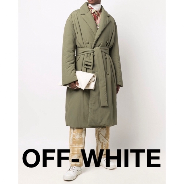 OFF-WHITE - 【新品】オフホワイト トレンチコート 中綿 ダブルブレスト パッデットコート M