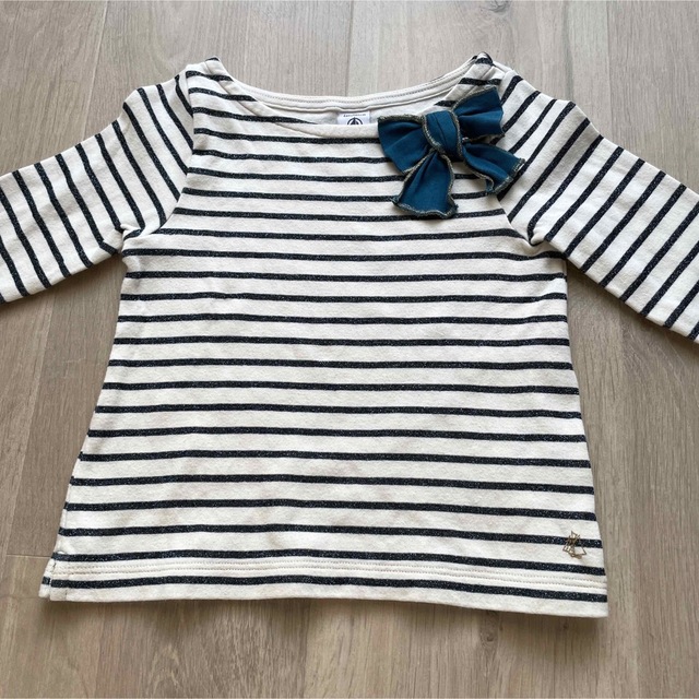 PETIT BATEAU プチバトー カットソー ボーダー トップス 104 長袖 ラメ リボンの通販 by オレンジ's shop｜プチバトー ならラクマ