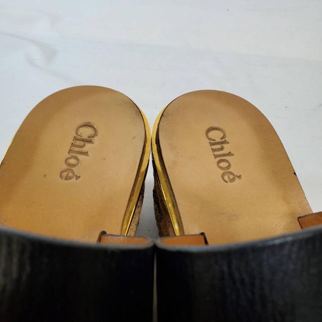 Chloe クロエ カミーユ サンダル ウェッジソール レザー ブラック Chloe クロエ カミーユ サンダル ウェッジソール レザー ブラック