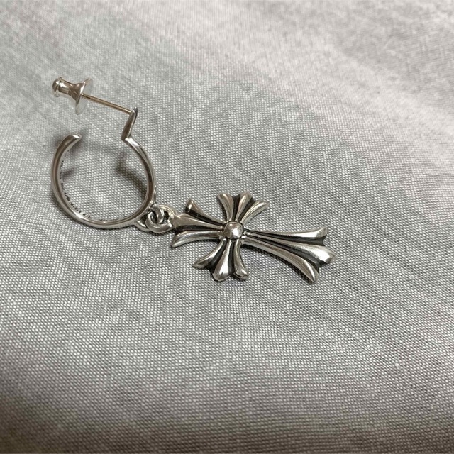 100%本物 Chrome Hearts - タイニーCHクロス フープイヤリング クロム