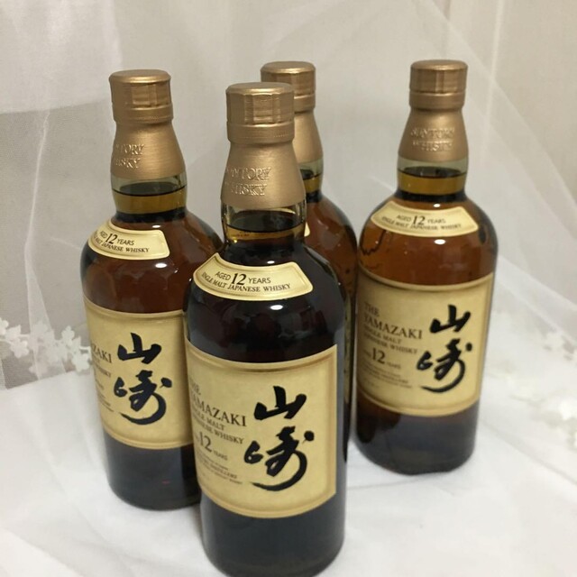 高い素材 サントリー 箱付き サントリー山崎12年4本700ml - ウイスキー