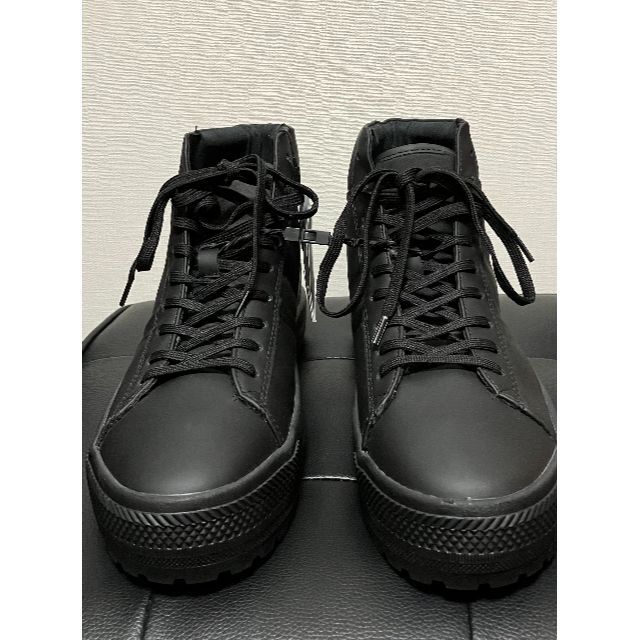 【ZARA】モノクロハイカットスニーカー　2022　黒　40