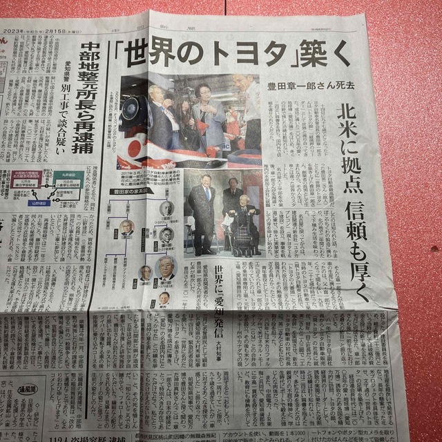 豊田章一郎　死去　新聞記事　たまりば エンタメ/ホビーのコレクション(印刷物)の商品写真