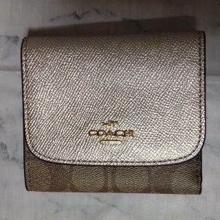 コーチ(COACH)のcoach ミニ財布 シグネチャー 三折り財布 美品(財布)