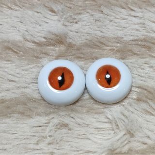 17mm/8mm　猫目　ドール用　グラスアイ　オレンジ(その他)