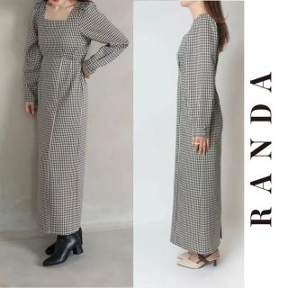 ランダ(RANDA)の【超美品】RANDA (ランダ) タックショルダーIラインワンピース(ロングワンピース/マキシワンピース)