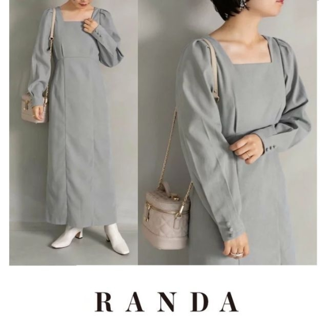 RANDA(ランダ)の【超美品】RANDA (ランダ)タックショルダーIラインワンピース レディースのワンピース(ロングワンピース/マキシワンピース)の商品写真