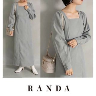 ランダ(RANDA)の【超美品】RANDA (ランダ)タックショルダーIラインワンピース(ロングワンピース/マキシワンピース)