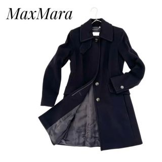 MAX MARA WEEKEND コート フード 羊毛100 ネイビー 38-