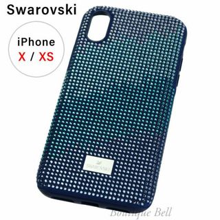 スワロフスキー(SWAROVSKI)の【スワロフスキー】クリスタル iPhoneX/XSケース ブルーマルチ(iPhoneケース)