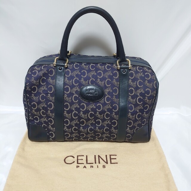 CELINE マカダム 馬車柄 Cロゴ ハンドバッグ ミニボストン-