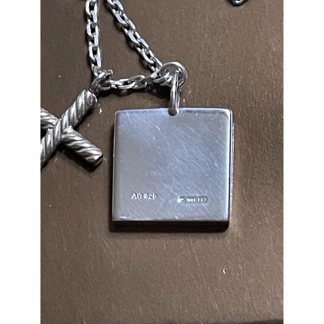 Gucci(グッチ)のGUCCI グッチ スクエア ロゴ クロス ネックレス シルバー925 メンズのアクセサリー(ネックレス)の商品写真