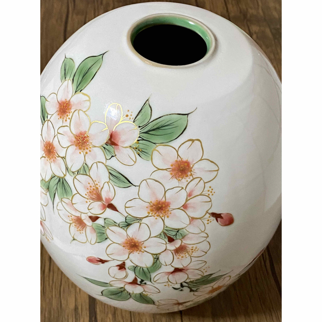 陶あん 花瓶 さくら 京焼 花器 花絵 陶芸 手描き *予告無しの削除有り