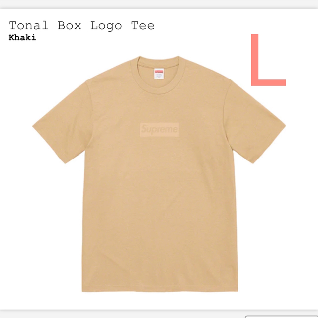 Tonal Box Logo Tee Khaki L