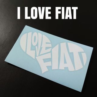 【I LOVE FIAT】カッティングステッカー(車外アクセサリ)