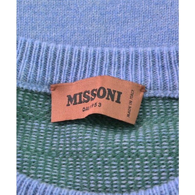 MISSONI - MISSONI ミッソーニ ニット・セーター L 青x緑x 茶等(総柄