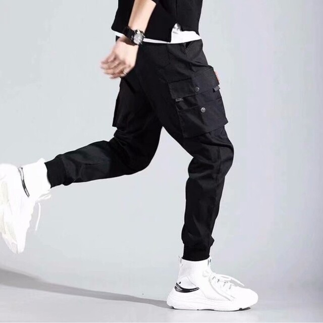 ジョガーパンツ カーゴパンツ XL メンズ ブラック アウトドア スポーツ メンズのパンツ(ワークパンツ/カーゴパンツ)の商品写真