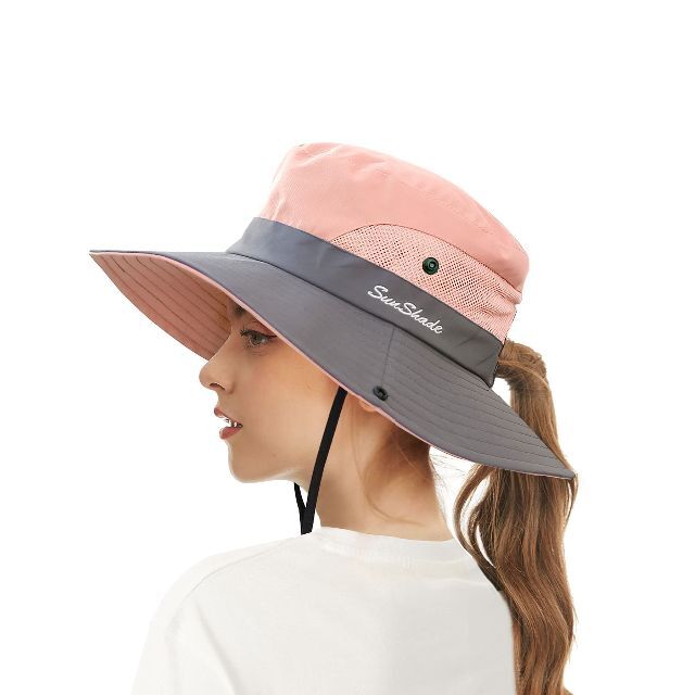 【色: ピンク】HAMIST 日よけ帽子 - UVカット帽子 防晒帽 サファリハ