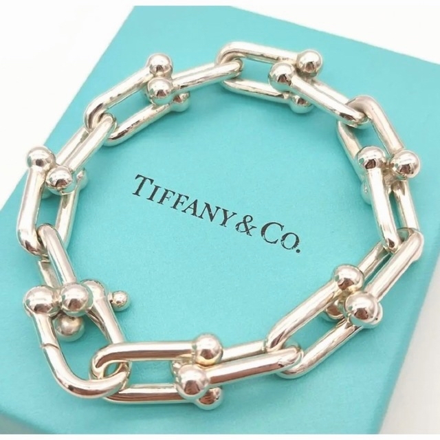 超人気高品質 Tiffany  Co. 【貴重】Tiffany ハードウェアラージリンクブレスレット 新宿伊勢丹購入 ブレスレット+バングル 