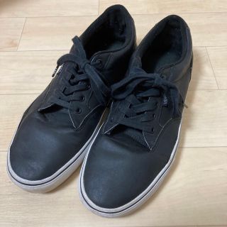 ヴァンズ(VANS)のVANS レザースニーカー　黒(スニーカー)