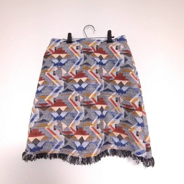 フリンジスカート 幾何学 個性 レディースのスカート(ひざ丈スカート)の商品写真