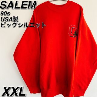 フルーツオブザルーム(FRUIT OF THE LOOM)の【レア美品】90s USA製SALEMビッグシルエットスウェット XXL レッド(スウェット)