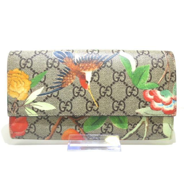 グッチ 長財布 424892 ベージュ×マルチ 鳥 レディース ファッション ...