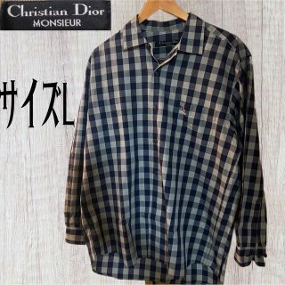 クリスチャンディオール(Christian Dior)の【良品】クリスチャンディオールスポーツ　チェック柄　シャツ　サイズL(シャツ)