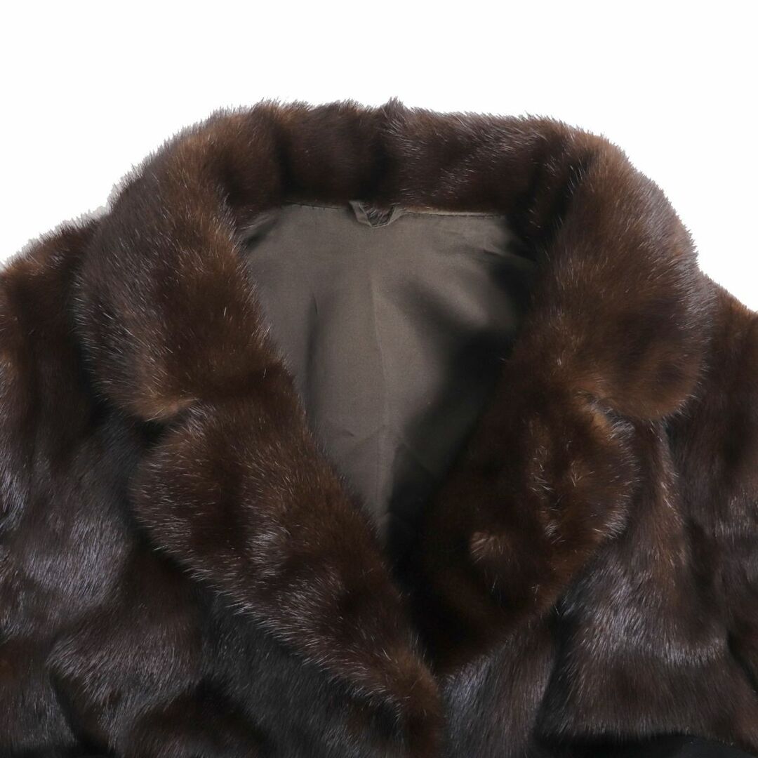 極美品☆MINK ミンク 本毛皮コート ダークブラウン 13 毛質艶やか