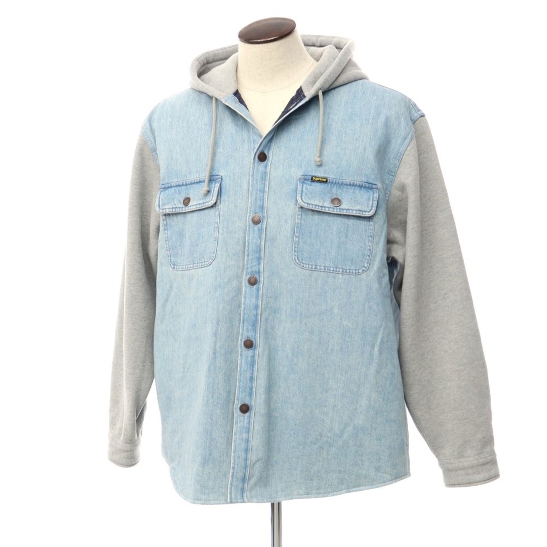 シュプリーム Supreme 2022年秋冬 Fleece Hooded Denim Shirt 中綿 デニムシャツ パーカー【サイズXL】【メンズ】