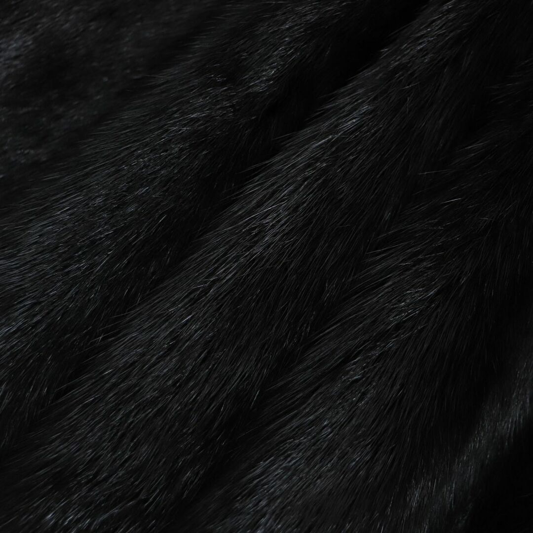 毛並み極美品▽SAGA MINK サガミンク 本毛皮コート ブラック 13号 毛質