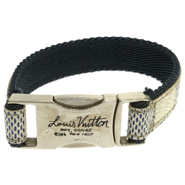 LOUIS VUITTON ルイヴィトン M6517 ブレスレット ダミエアズール BC0159 ホワイト レザー | フリマアプリ ラクマ