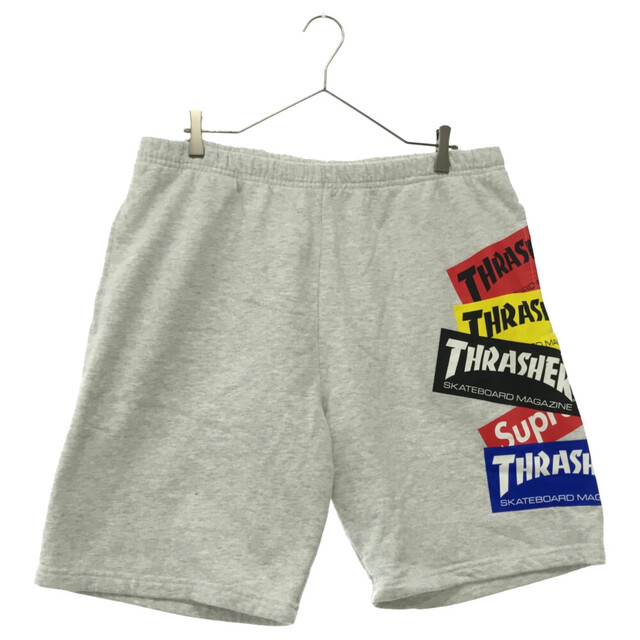 SUPREME シュプリーム 21AW ×Thrasher Multi Logo Sweats スラッシャー マルチロゴ ハーフ スウェットパンツ ショーツ ホワイト