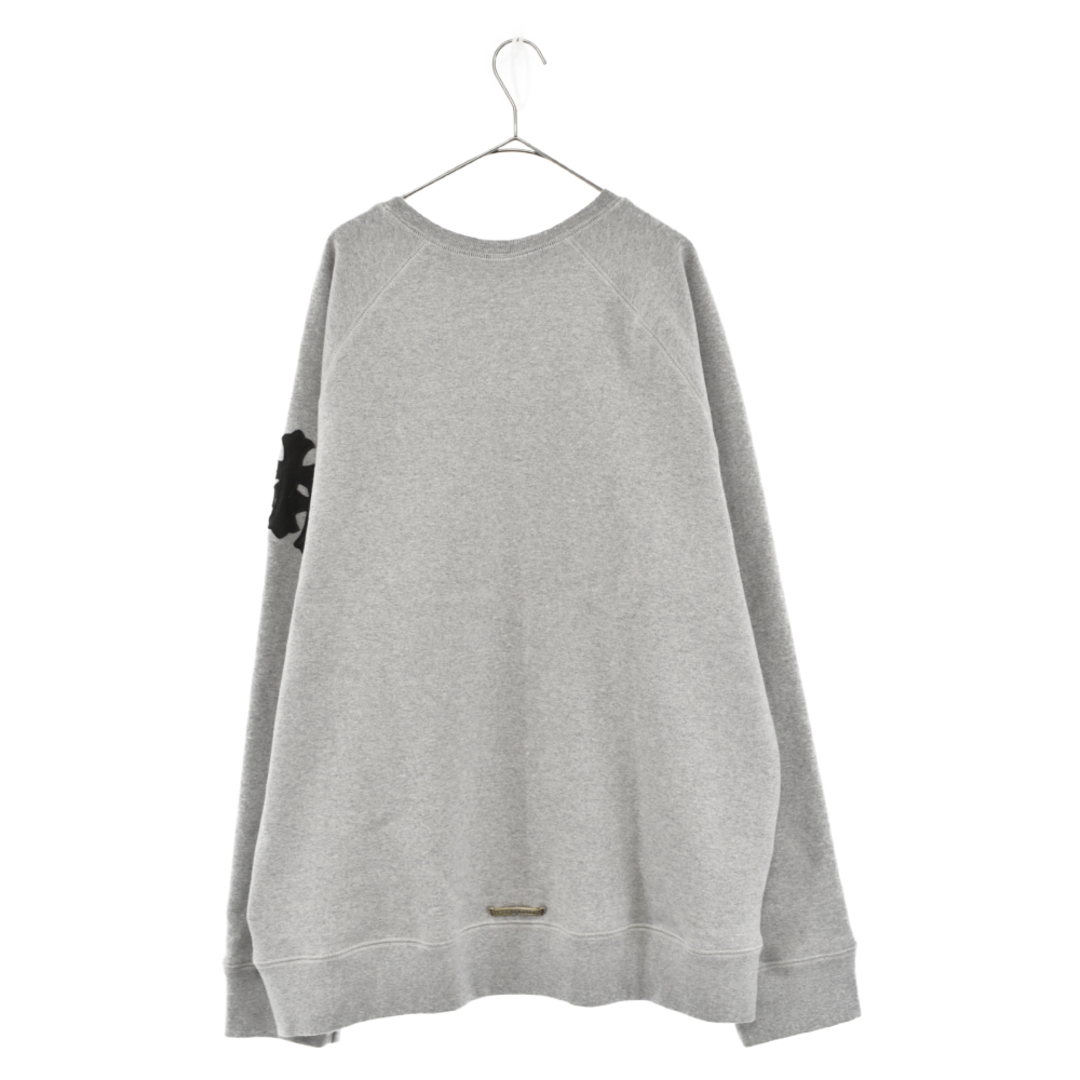 CHROME HEARTS クロムハーツ 22AW Y NOT Crewneck Sweat ワイノット クルーネック クロスパッチ クルーネックスウェットトレーナー グレー