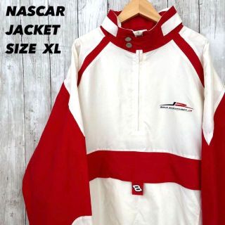 アメリカ古着NASCARハーフジップナスカーレーシングチームナイロンジャケット(ナイロンジャケット)