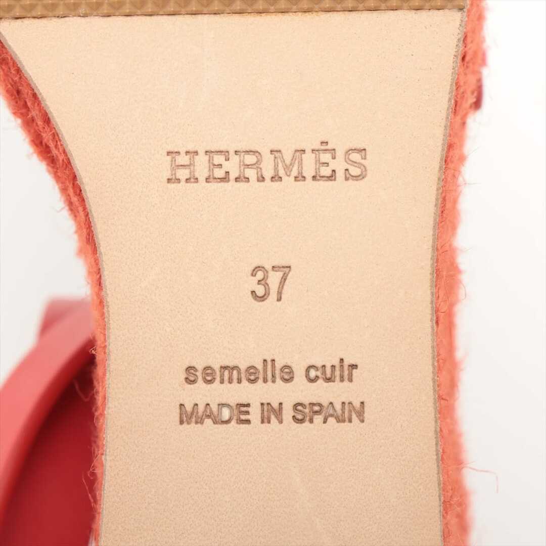 Hermes - エルメス ティヴォリ レザー 37 レッド レディース その他靴