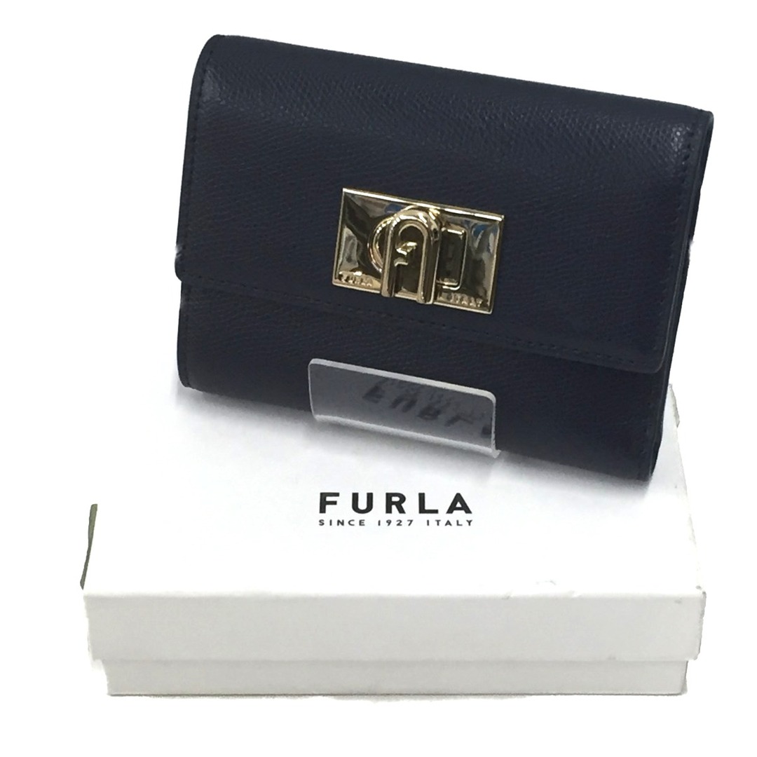 【新品】 FURLA BABYLON 三つ折り財布 ネイビー